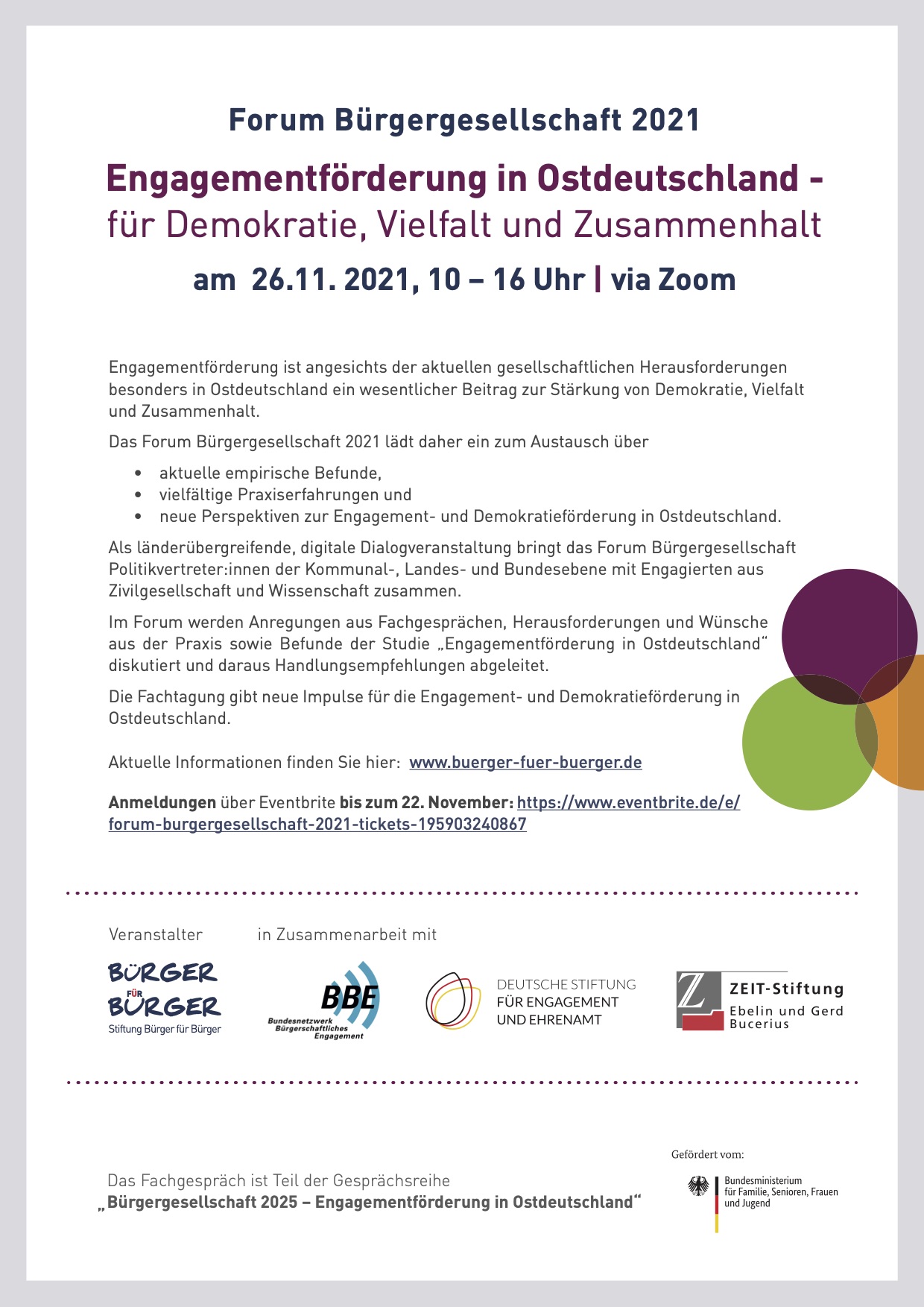 Programm Forum Bürgergesellschaft 2021
